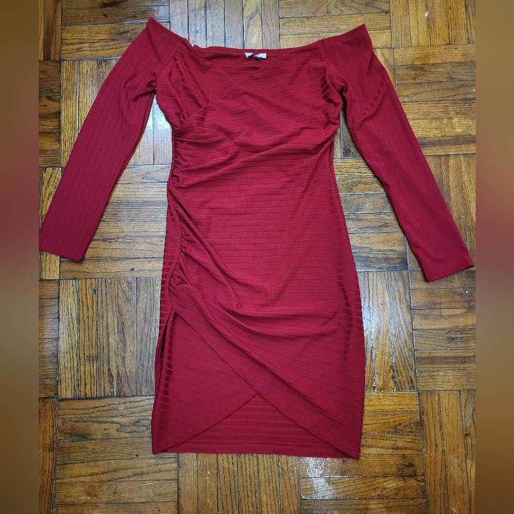 NWOT Ribbed Red dress